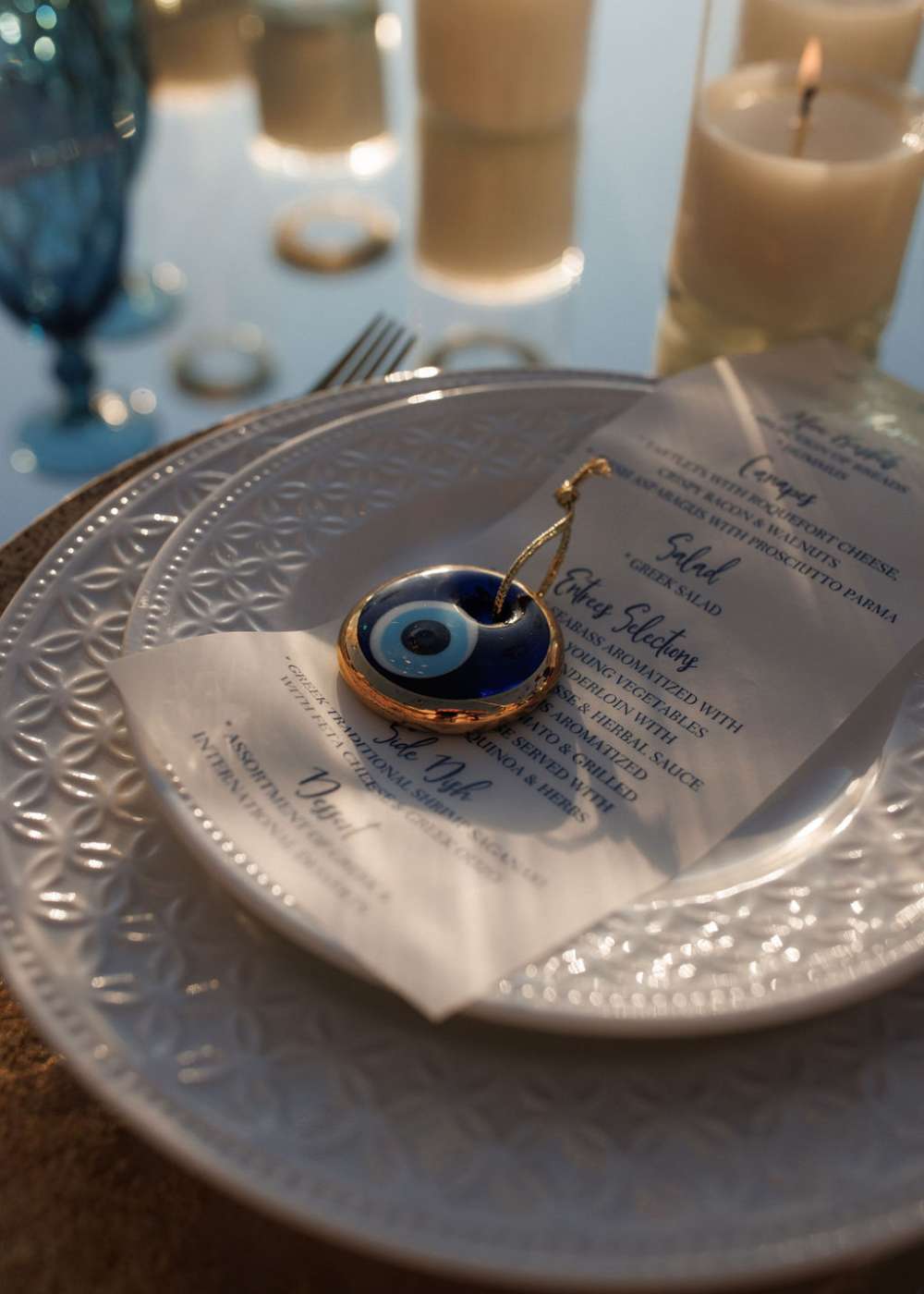 menu with eye for wedding
